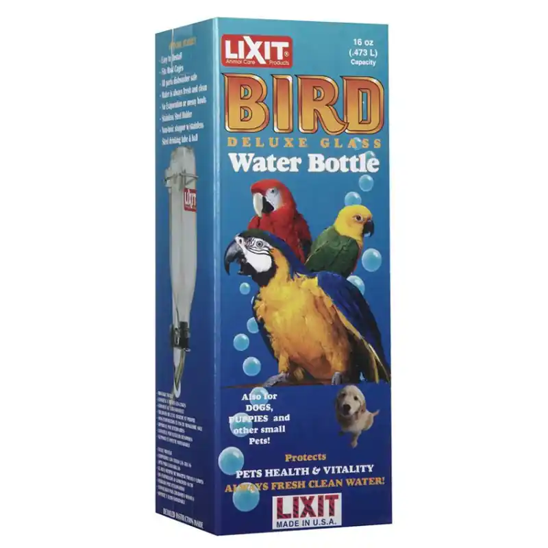Prix Réduit Lixit – Abreuvoir Biberon en Verre Pipette Inox Large – 480 ml