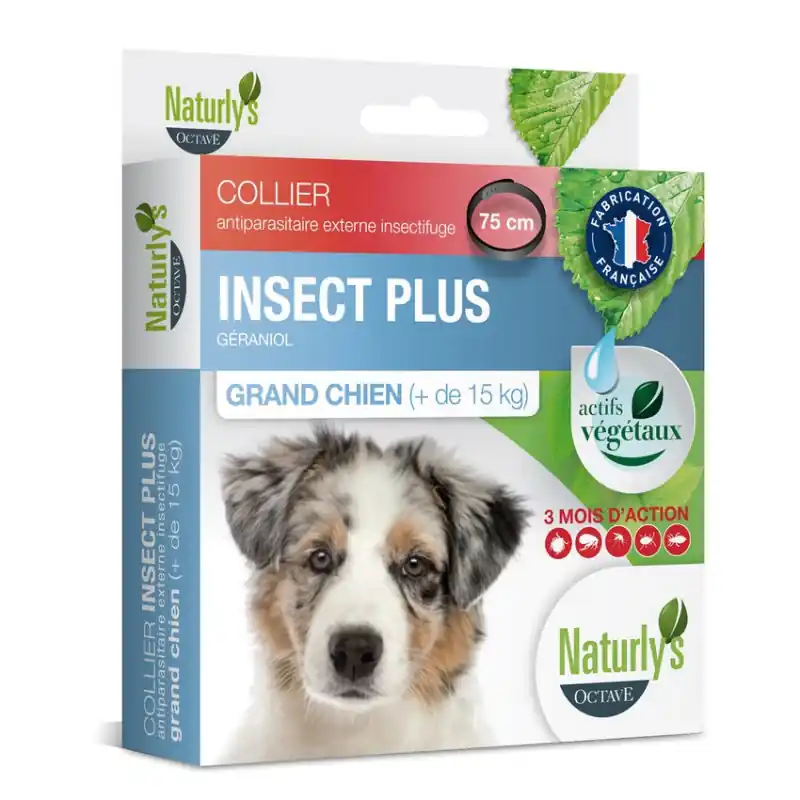 Meilleur Prix Naturlys – Collier Anti-Parasitaire Insect Plus pour Grand Chien