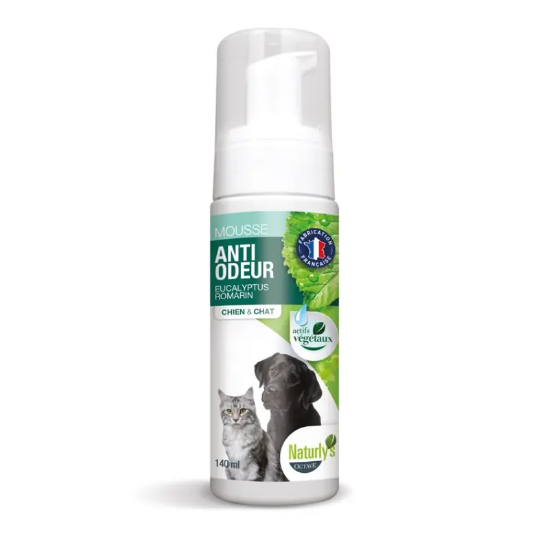 Naturlys – Mousse Anti Odeur Eucalyptus / Romarin Pour Chiens et Chats – 140 ml Fait Main