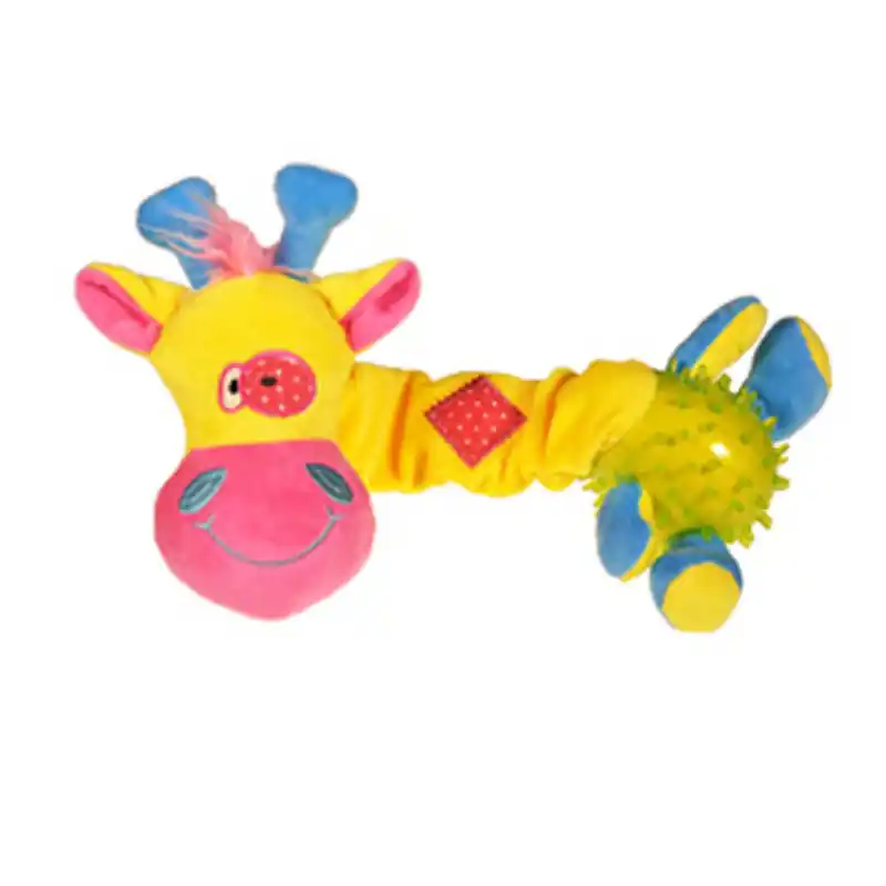 Fait Main Jouet Sonore pour Chien – Girafe Cou Elastique – 41 cm