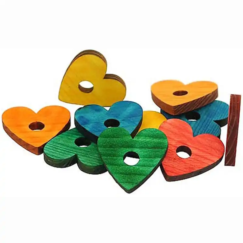 Zoo-Max – Pièces en Bois de Pin – Forme Coeur – 10 Pièces Authentique