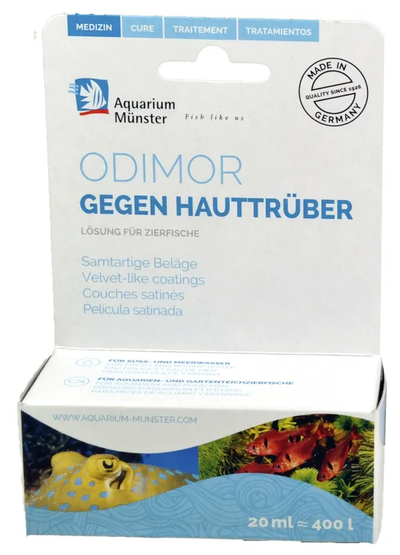 AQUARIUM MÜNSTER Odimor 20 ml traitement concentré contre les maladies du velours. Traite jusqu&rsquo;à 400L Tendance