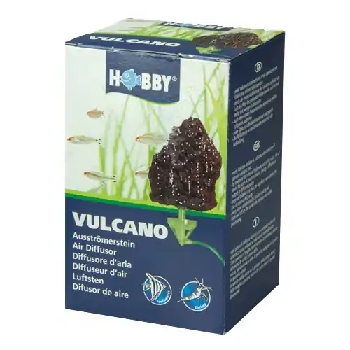 HOBBY Vulcano diffuseur d&rsquo;air décoratif et naturel en pierre de lave pour l&rsquo;apport d&rsquo;oxygène en eau douce Vente Directe
