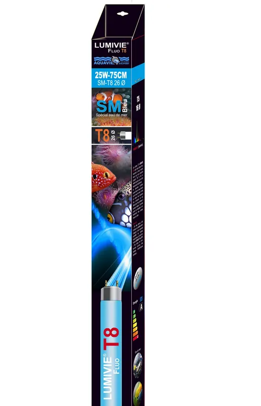 AQUAVIE Lumivie T8 SM 25W 75 cm tube fluorescent lumière Bleue Actinique 20000K Meilleure Qualité