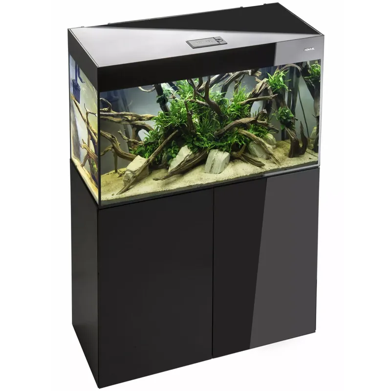 AQUAEL Combinaison Glossy ST 80 LED Day & Night 2.0 Noir Brillant aquarium équipé 80 x 35 x 54 cm 125 L avec meuble assorti Livraison Mondiale
