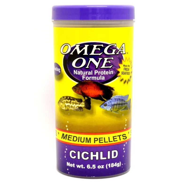 Affaire À Saisir OMEGA ONE Cichlid Medium Pellets 184 gr. nourriture en granulés riche en omega 3 et 6 pour gros Cichlidés