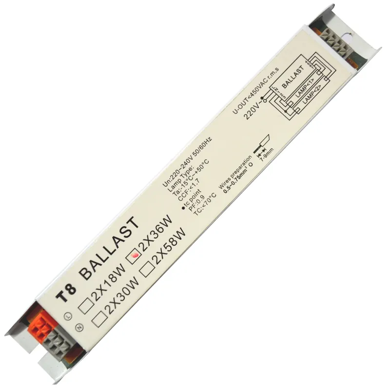 Prix Promo Ballast électronique 2 x 36W pour tubes fluorescents T8
