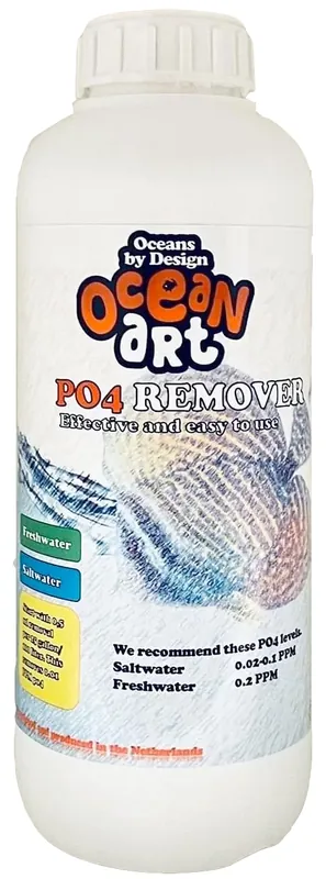 OCEAN ART PO4 remover 1 L permet d'éliminer les phosphates en aquarium d'eau douce et d'eau mer Pas Cher