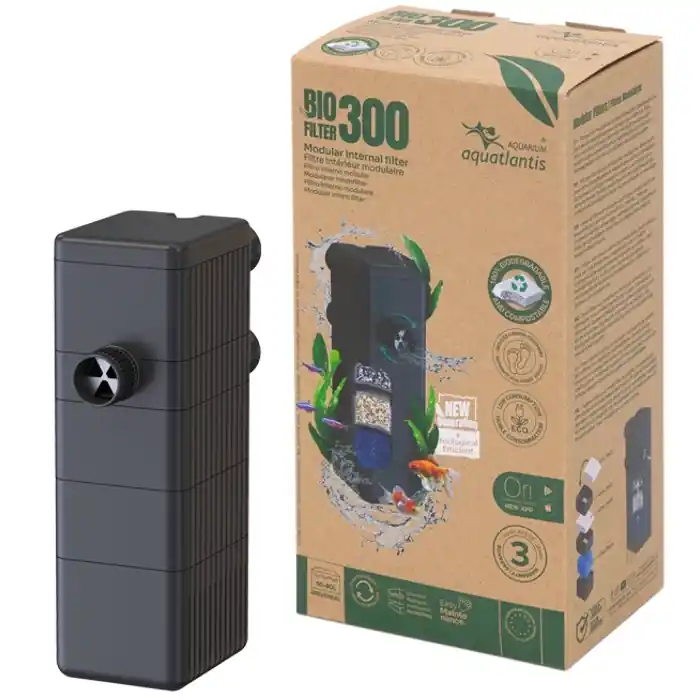 AQUATLANTIS Bio Filter 300 filtre interne avec cartouches compostables pour aquarium de 50 à 80 L Dernière Chance