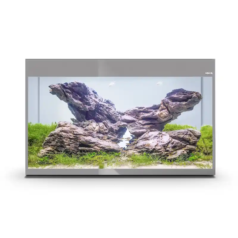 AQUAEL Glossy ST 100 LED Day & Night 2.0 Gris Brillant aquarium équipé 100 x 40 x 63 cm 215 L Fait Main
